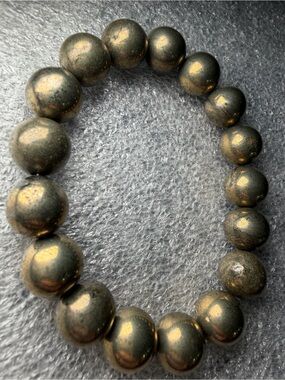 12MM Chalcopyrite Natural Crystal Bracelet